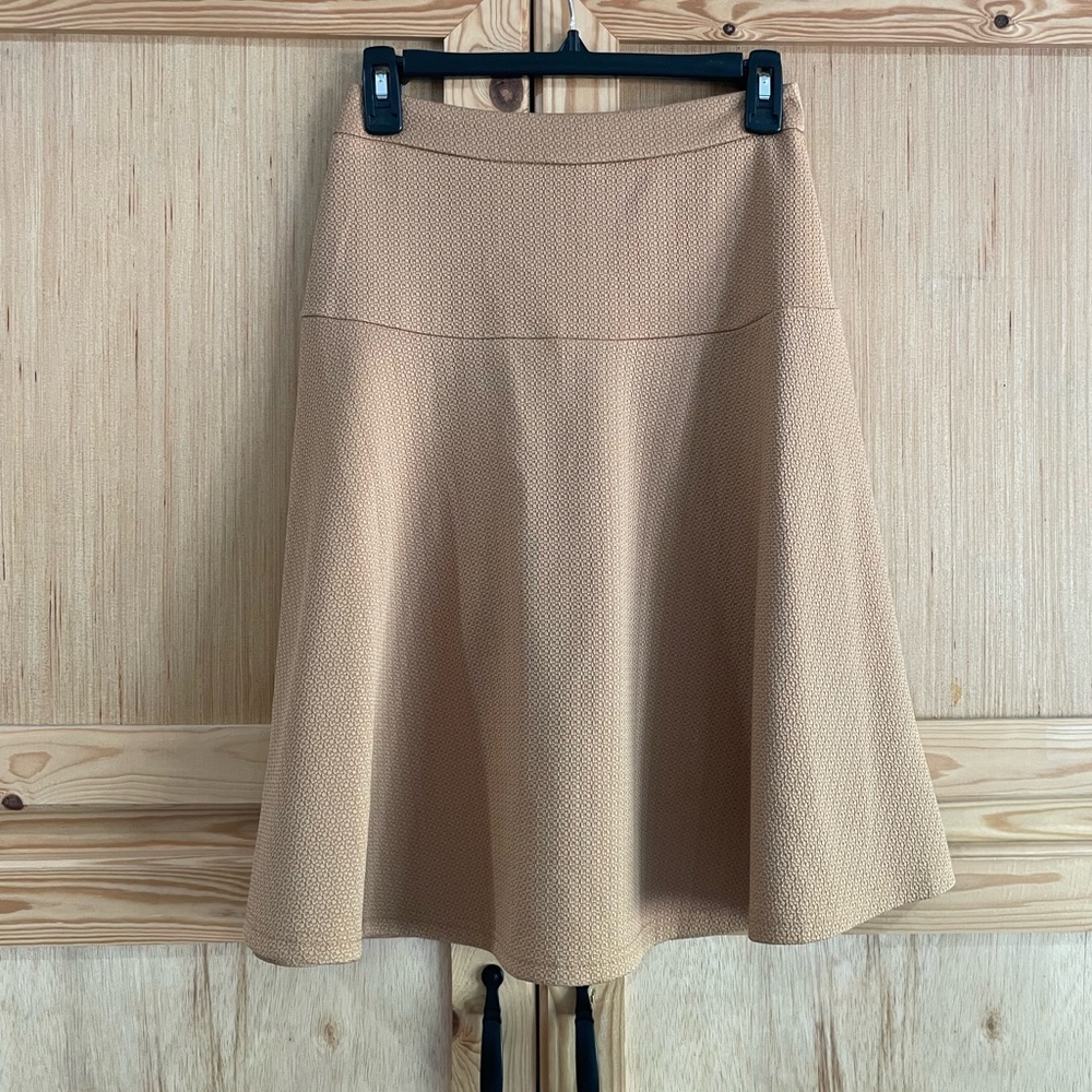 Chi Chi tan modest essential minimalist versatile flare skater retro skirt